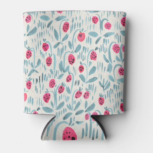 Tiny Flowers: Waterverf naadloos Blikjeskoeler (Voorkant)