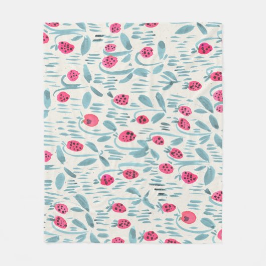 Tiny Flowers: Waterverf naadloos Fleece Deken (Voorkant)