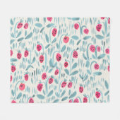Tiny Flowers: Waterverf naadloos Fleece Deken (Voorkant (Horizontaal))
