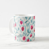 Tiny Flowers: Waterverf naadloos Koffiemok (Voorkant links)
