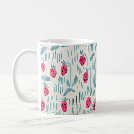Tiny Flowers: Waterverf naadloos Koffiemok (Links)