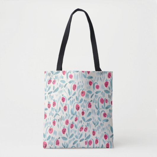 Tiny Flowers: Waterverf naadloos Tote Bag (Voorkant)