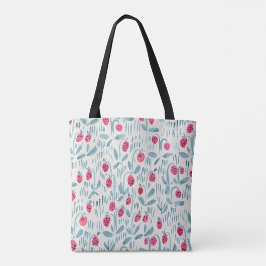 Tiny Flowers: Waterverf naadloos Tote Bag (Achterkant)
