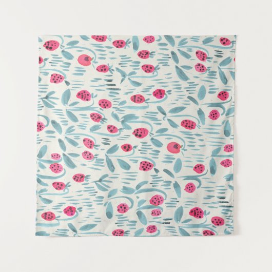 Tiny Flowers: Waterverf naadloos Wandkleed (Voorkant (horizontaal))