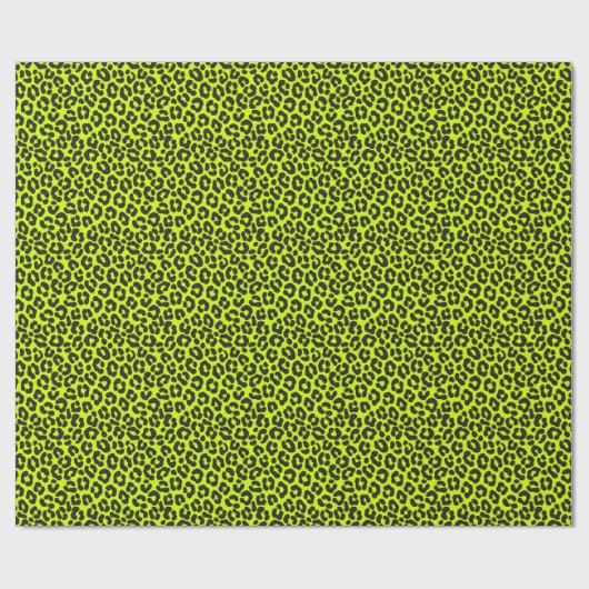 Tiny Fluorescent Lime Green Leopard Print Cadeaupapier (Vlak)