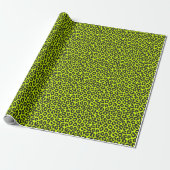 Tiny Fluorescent Lime Green Leopard Print Cadeaupapier (Uitgerold)