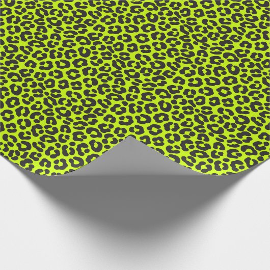 Tiny Fluorescent Lime Green Leopard Print Cadeaupapier (Hoek)
