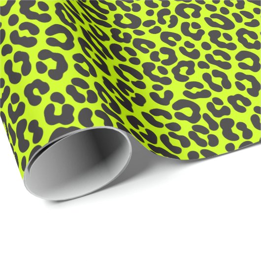 Tiny Fluorescent Lime Green Leopard Print Cadeaupapier (Rol Hoek)