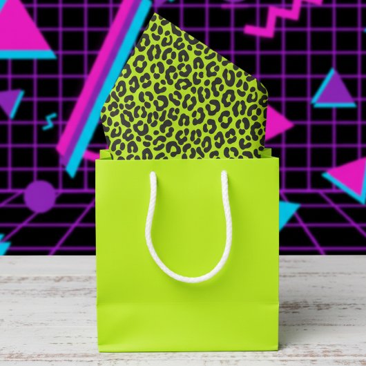 Tiny Fluorescent Lime Green Leopard Print Tissuepapier