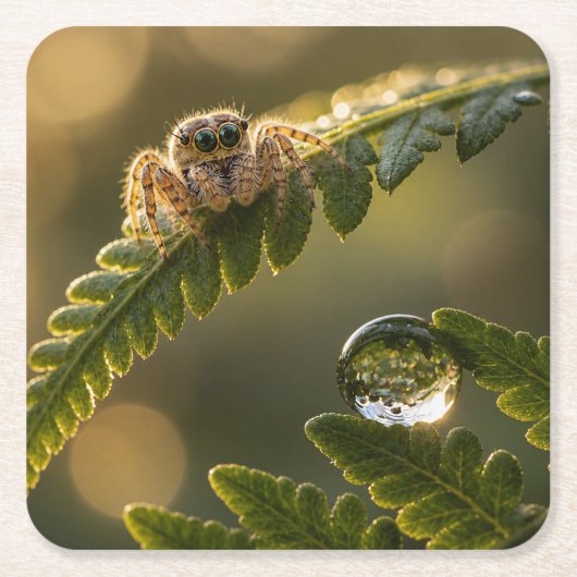 Tiny Forest Guardian Onderzetter - Springende Spin (Voorkant)