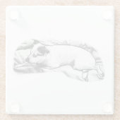 Tiny Gallery: Bedtime Terrier Dots Glazen Onderzetter (Achterkant)