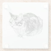 Tiny Gallery: Tabby op Kussen Glazen Onderzetter (Achterkant)
