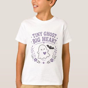 Tiny Ghost Big Heart-ontwerp T-shirt