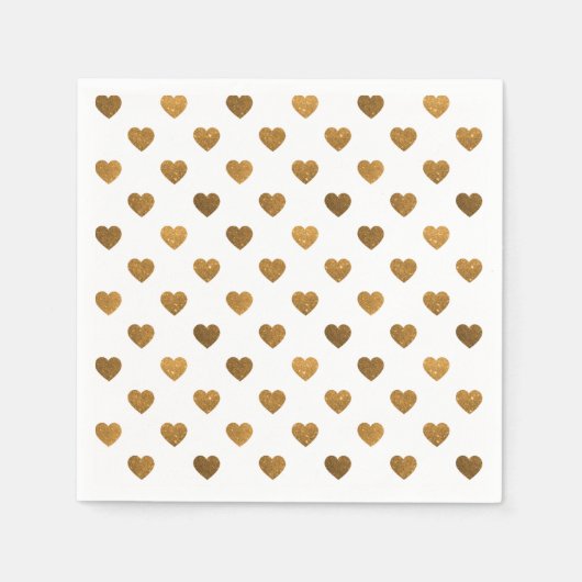 Tiny Gold Glittered Hearts Patroon Cocktail servet (Voorkant)
