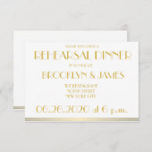 Tiny Gold Great Gatsby Wedding Rehearsal Invites Kaart (Voorkant / Achterkant)