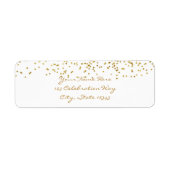 Tiny Gold Stippen Confetti Modern Wedding Labels (Voorkant)