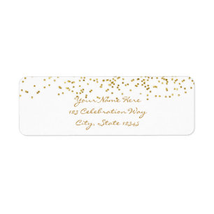 Tiny Gold Stippen Confetti Modern Wedding Labels
