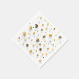 Tiny Golden Snow Ters: Snowflake-servetten voor Ke Servet