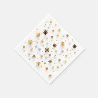 Tiny Golden Snow Ters: Snowflake-servetten voor Ke Servet