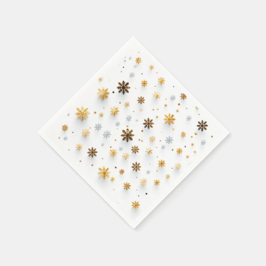 Tiny Golden Snow Ters: Snowflake-servetten voor Ke Servet (Hoek)