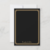 Tiny Great Gatsby Art Deco Black Wedding Invites Kaart (Achterkant)