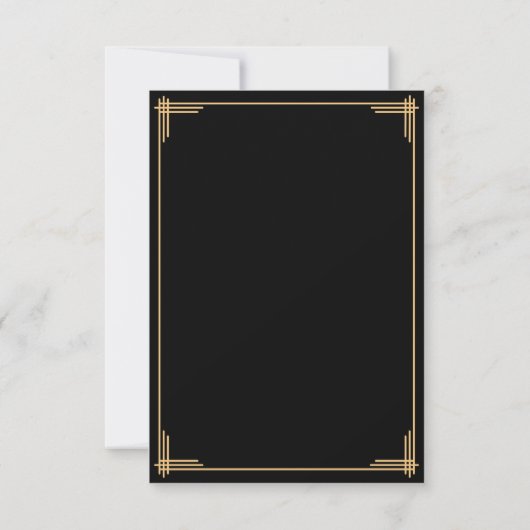Tiny Great Gatsby Art Deco Wedding Invitations Kaart (Achterkant)