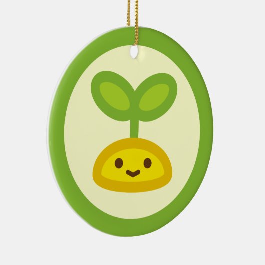 Tiny Green Sprout Keramisch Ornament (Rechts)