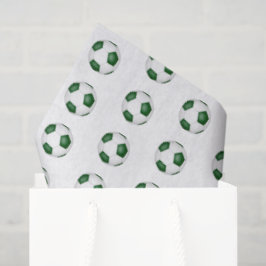 tiny green white soccer balls pattern tissuepapier