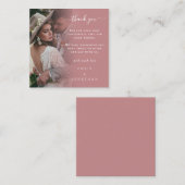 TINY-grootte | Dusty Roos Foto bruiloft Hartelijk  Notitiekaartje (Voorkant / Achterkant)
