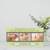 Tiny Hands, Tiny Feet Geboorteaankondiging (limoen Aankondiging (Staand voorkant)