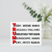 Tiny Hands Trump Post Card Briefkaart (Staand voorkant)