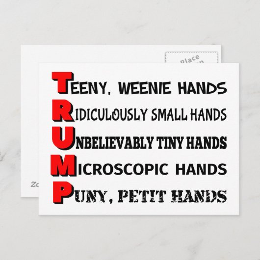 Tiny Hands Trump Post Card Briefkaart (Voorkant / Achterkant)