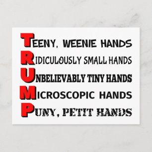Tiny Hands Trump Post Card Briefkaart