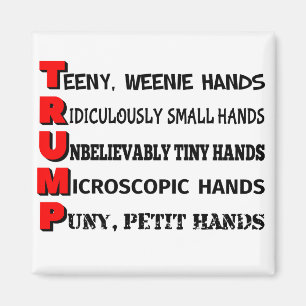 Tiny Hands Trump Refkoelkast Magnet