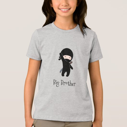 Tiny Happy Ninja beroemd gemaakt door Big Brother Tri-Blend Shirt (Voorkant)