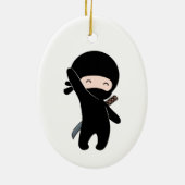 Tiny Happy Ninja Keramisch Ornament (Achterkant)