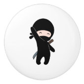 Tiny Happy Ninja Keramische Knop (Voorkant)