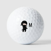 Tiny Happy Ninja Monogram Initiaal Golfballen (Voorkant)