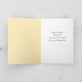 Tiny Happy Ninja op gele verjaardag Kaart (Binnen)