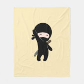 Tiny Happy Ninja op Yellow Fleece Deken (Voorkant)