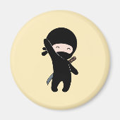 Tiny Happy Ninja op Yellow Magneet (Voorkant)