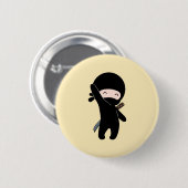 Tiny Happy Ninja op Yellow Ronde Button 5,7 Cm (Voorkant /achterkant)