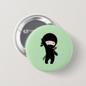 Tiny Happy Ninja over Green Ronde Button 5,7 Cm (Voorkant /achterkant)