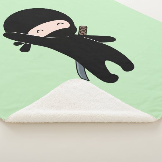 Tiny Happy Ninja over Green Sherpa Deken (3/4)