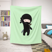 Tiny Happy Ninja over Green Sherpa Deken