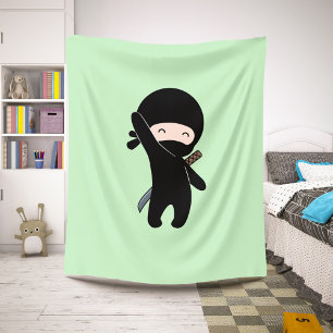 Tiny Happy Ninja over Green Sherpa Deken