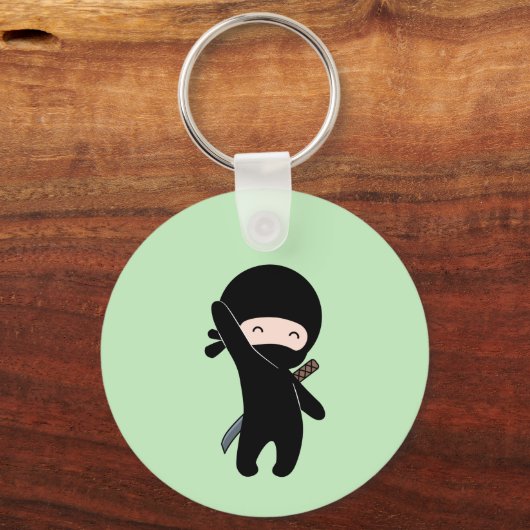 Tiny Happy Ninja over Green Sleutelhanger (Voorkant)