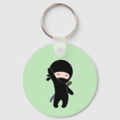Tiny Happy Ninja over Green Sleutelhanger (Achterkant)