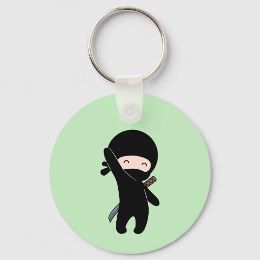 Tiny Happy Ninja over Green Sleutelhanger (Achterkant)