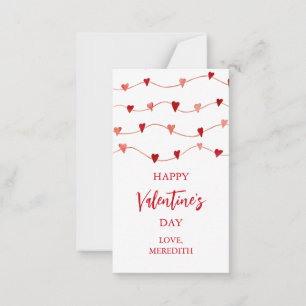 Tiny Happy Valentine's Day Kinder klassroom Notitiekaartje